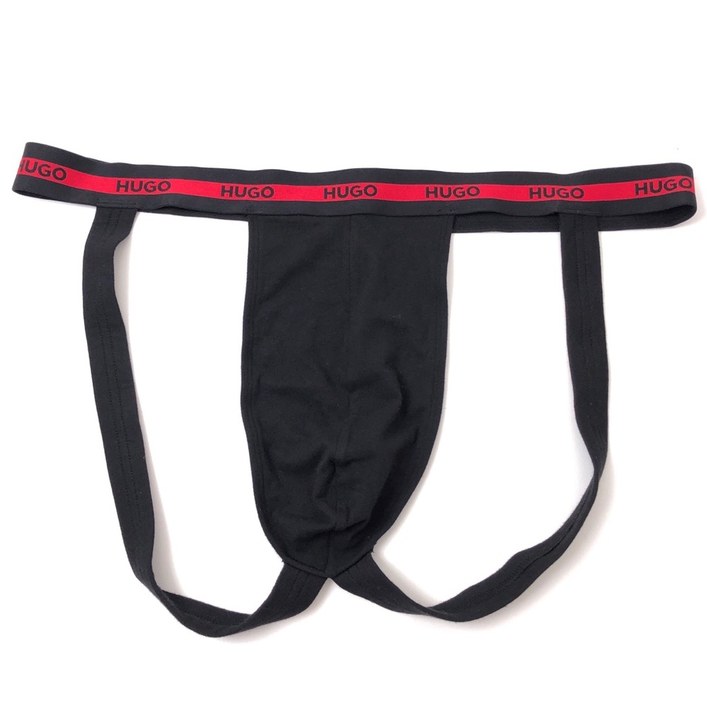 Hugo Boss Men's Plus Black + Red Logo Jockstrap